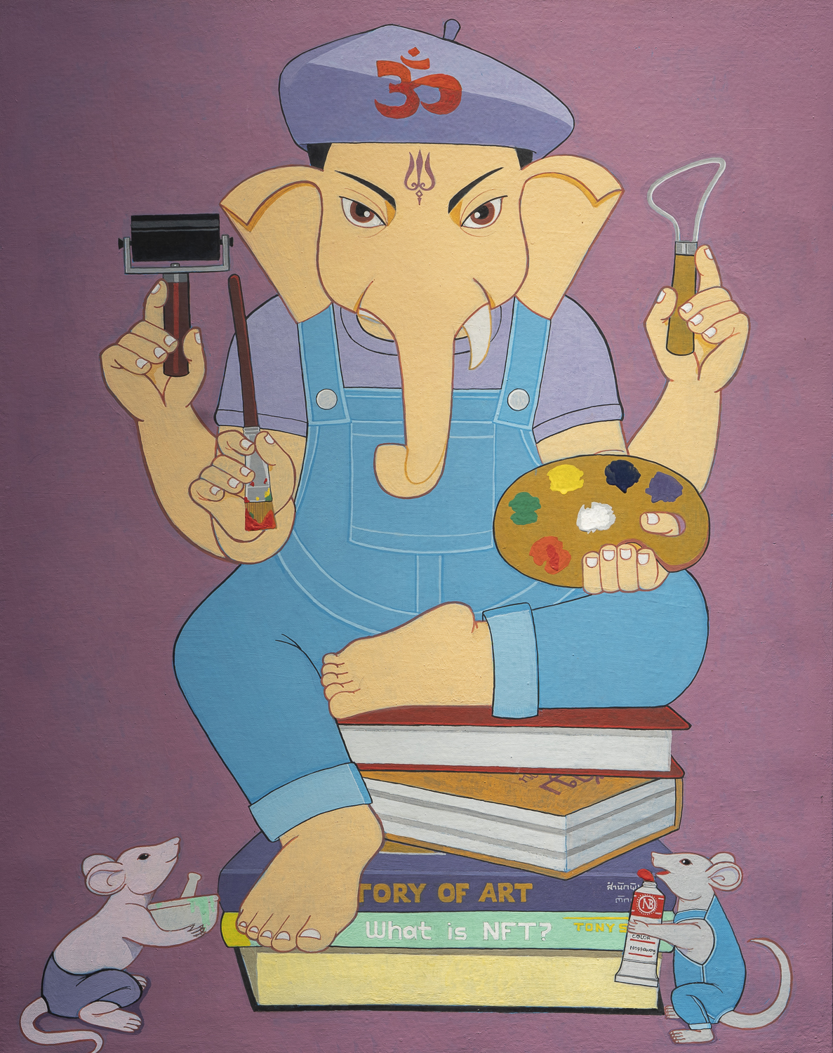 ชื่อผลงาน The Artist ศิลปิน นพวงษ์ เบ้าทอง ขนาด 80x60 ซม. เทคนิค สีอะครีลิค ราคา 45,000 บาท